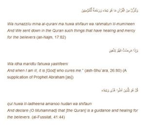 quranic ayats for healing cure